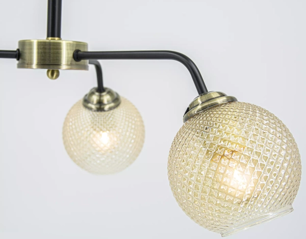 Sufitowa lampa pokojowa 2219/3 BL 21QG czarna mosiądz