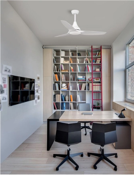 LAMPA sufitowa SAGUNTO LE42551 Luces Exclusivas metalowa OPRAWA lampowentylator LED 18W 3000K plafoniera wiatrak biały