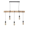 Industrialna wisząca lampa Cerveza ABR-LWL-5XE27 nad wyspę drewniana czarna