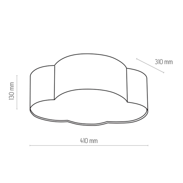 Sufitowa lampa kula Cloud 3144 TK Lighting z tkaniny metalowa biała szara