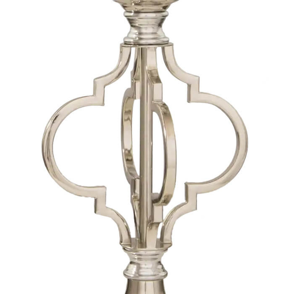 Metalowy świecznik do salonu MOROCCO D01530 srebrny