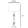 Eklektyczna lampa stołowa Charlotte T01295CH-WH Cosmolight metal tkanina srebrna biała