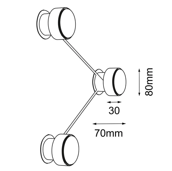 Potrójna sufitowa lampa Etna 1024 BROSline spoty do salonu biała