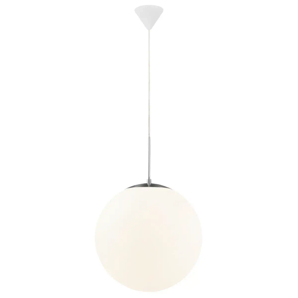 Szklana lampa wisząca kula CAFE 39583001 do salonu biały srebrny