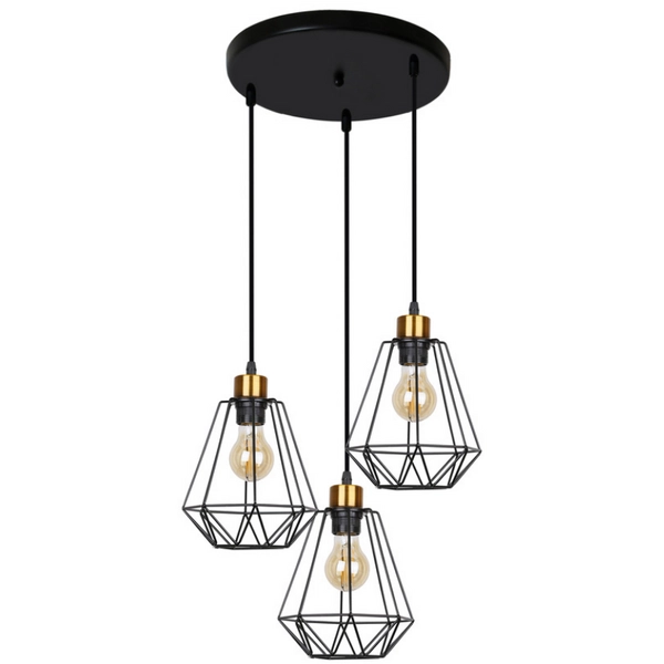 Salonowa lampa wisząca Primo 33-06172 Candellux druciana złota czarna