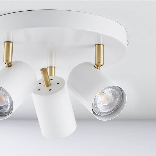 Lampa sufitowa Gull 59932 Endon reflektorki regulowane białe mosiądz