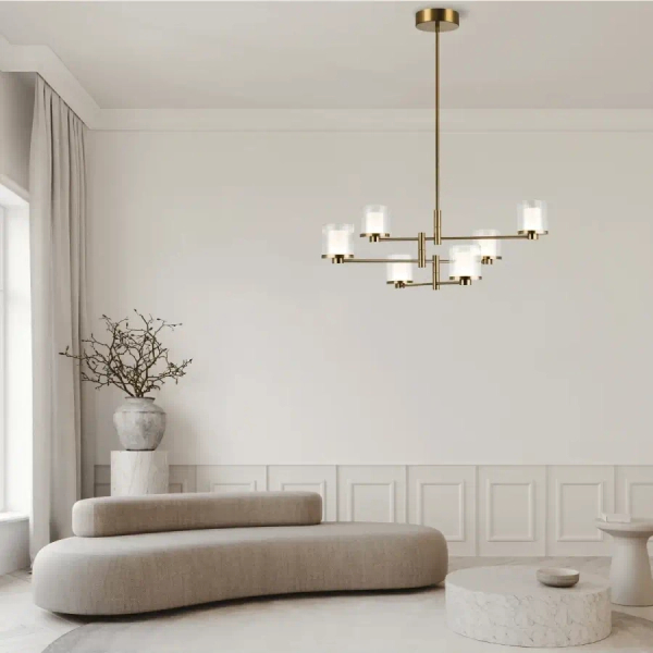 Żyrandol nad stół 23019 LED 42W 3000K tubka szklana złoty