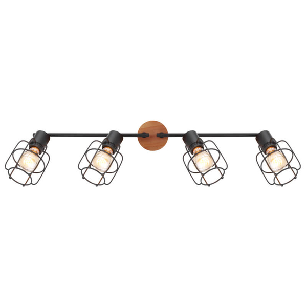 Nasufitowa lampa Willa 54037-4 druciane reflektorki czarne