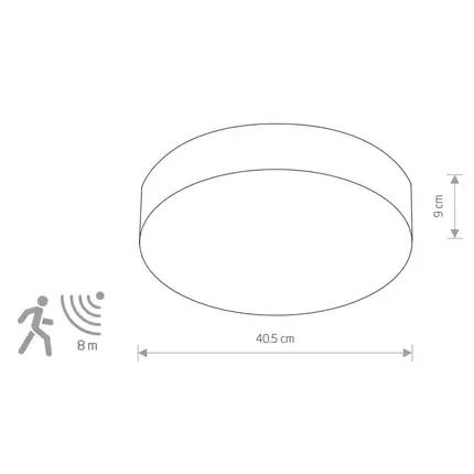 Okrągła lampa sufitowa Arena z czujnikiem ruchu czarna