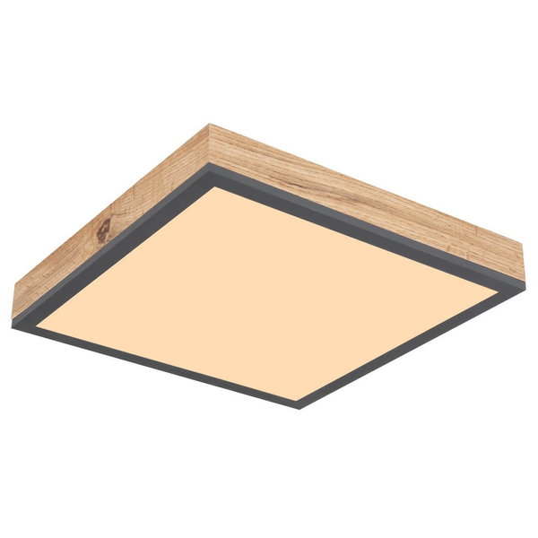 Drewniana LAMPA sufitowa DORO 416080WD1 Globo kwadratowy plafon LED 12W 3000K do sypialni drewno