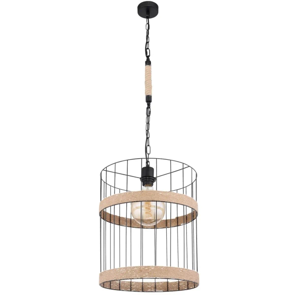 Skandynawska LAMPA wisząca HALIA 15673H1 Globo tuba OPRAWA metalowa ZWIS okrąły loftowy brązowy czarny
