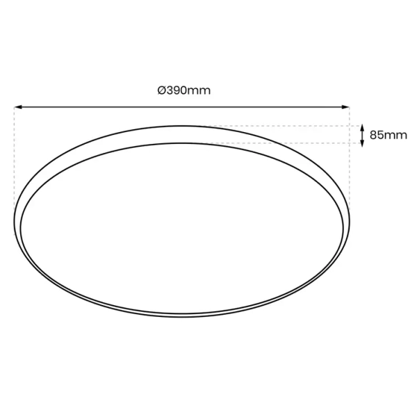 Sterowany pilotem plafon RINGO ML9965 390mm LED 36W RGBW czarny