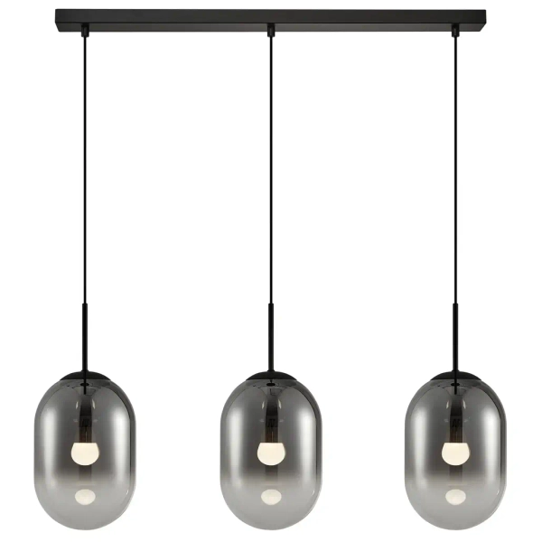 Lampa wisząca do kuchni ALIAS BLACK ML0321 owalna szklana czarna