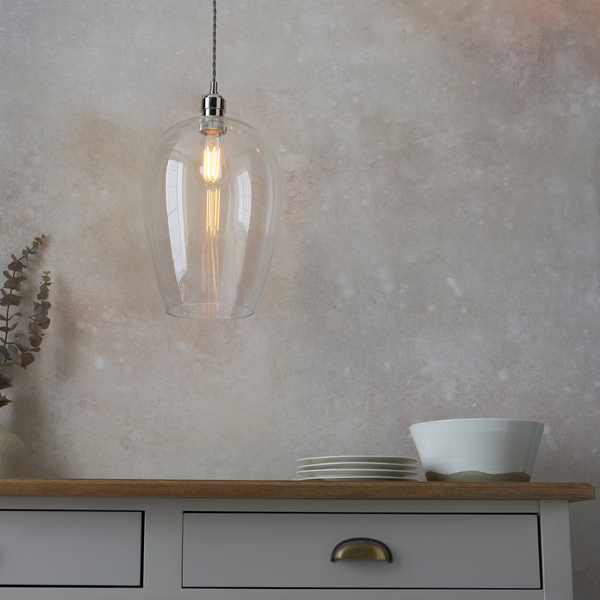 Szklana lampa wisząca L&-1102678 Light& nas wyspę nowoczesna nikiel