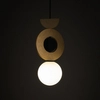 Wisząca drewniana lampa Drops 11174 Nowodvorski japandi okręgi drewniana szklana biała