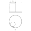 Wisząca lampa ring 20260 LED 43W 3000K do salonu czarny