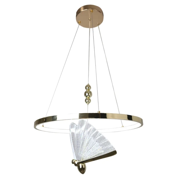 Ringowy żyrandol Marissa LP-2515/1P GD LED 66W CCT motyl złoty