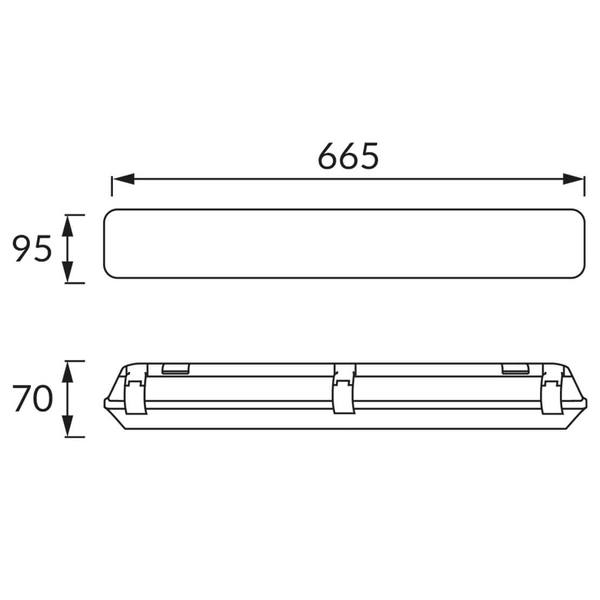 Oprawa pyłoszczelna do tub ledowych Arnold 4381 Ideus IP65 belka szara