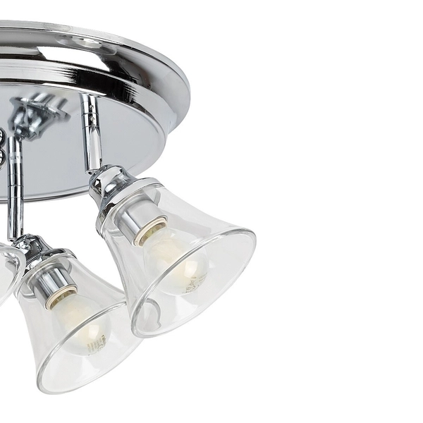 Okrągła lampa sufitowa Antoine z regulacją przezroczysta chrom