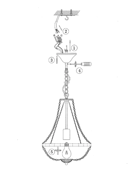 Złota lampa Granso 106118 do sypialni na łańcuchu crystal glamour