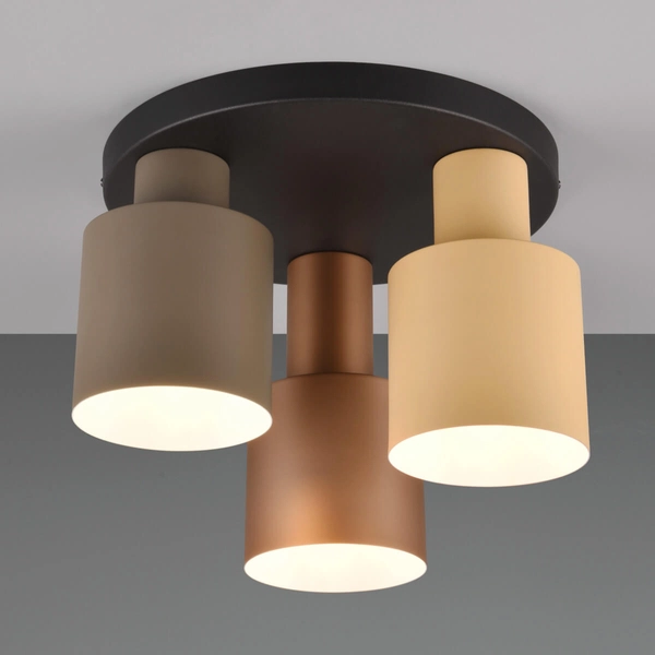 Plafon sufitowy ELIOR DL317619430 do salonu tubki czarny brązowy multikolor