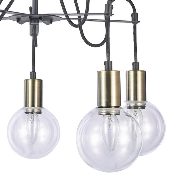 Sufitowa LAMPA 5-punktowa GIANNI MX16096-5A Italux metalowa OPRAWA szklane kule balls przezroczyste