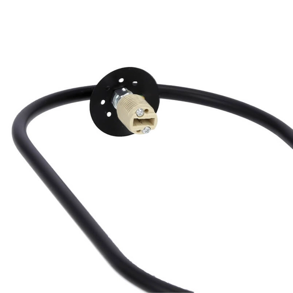 Czarna lampa wisząca Cordel szklana kula frame do sypialni