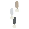 Okrągła lampa wisząca Lorenzo PND-59815B-3-MLTI potrójna beżowy szary