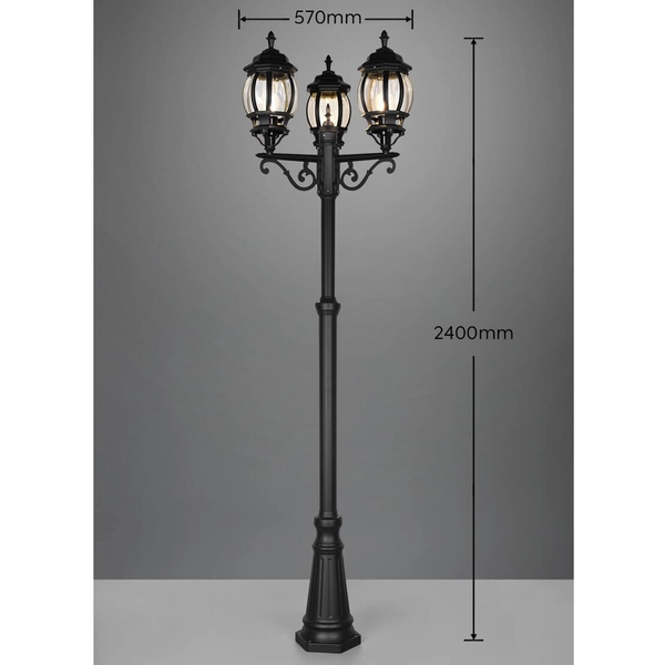 Potrójna latarnia zewnętrzna Elvo 406960332 loftowa IP23 czarna