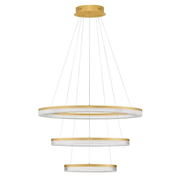 Wisząca lampa pierścienie LANTELVO LE45394 LED 90W 2700-4000K złota