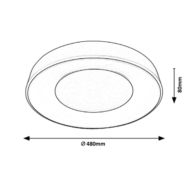 Minimalistyczny plafon Ceilo 3082 Rabalux LED 38W 3000-6500K czarny