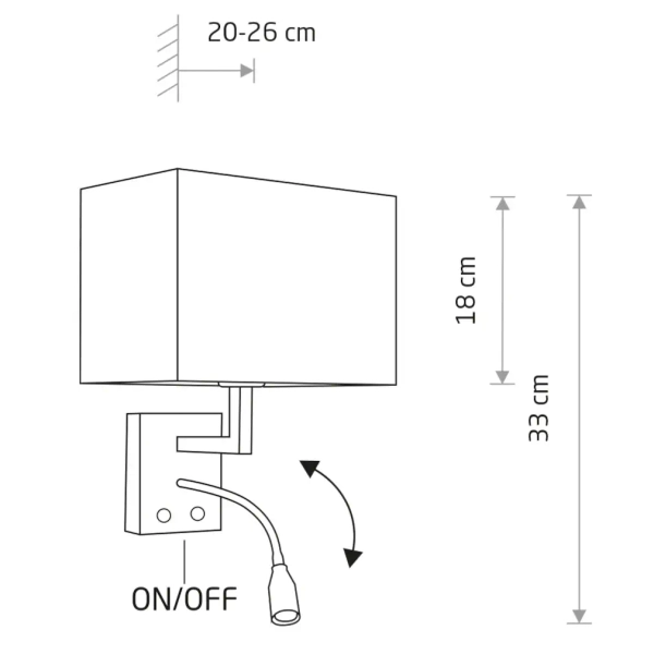 Naścienna lampa do jadalni HOTEL MOOD 11785 LED 2,2W 4000K kremowa chrom