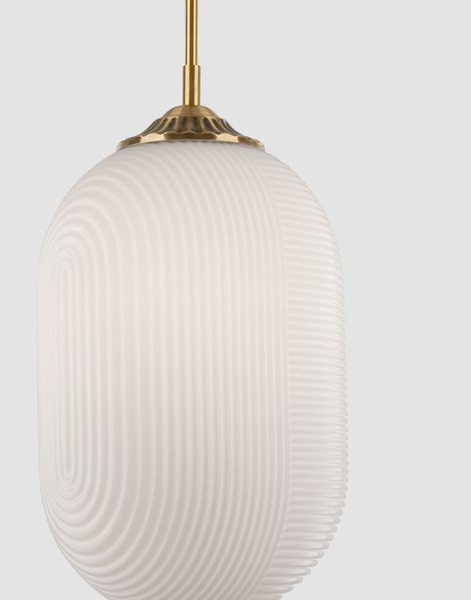 Wisząca LAMPA loftowa ARJONA LE41881 Luces Exclusivas szklana OPRAWA zwis modernistyczny biały mosiądz