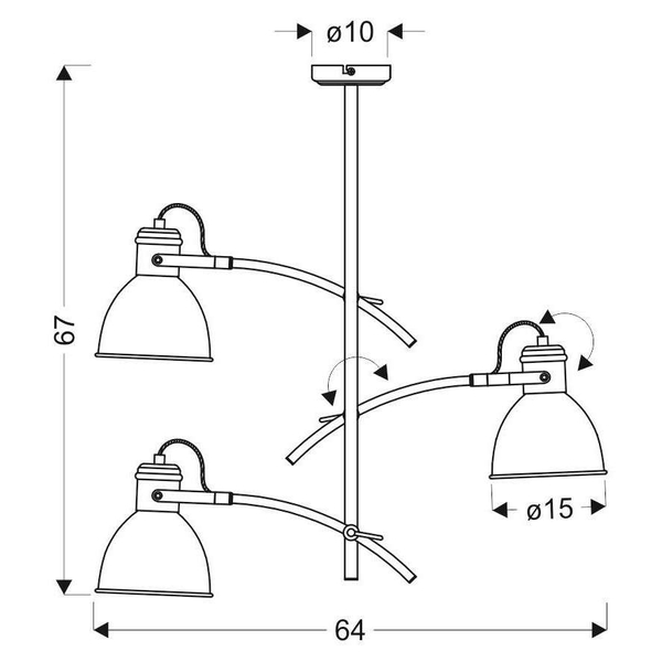 Lampa wisząca ZUMBA 33-72061 metalowa regulowane sticks białe czarne