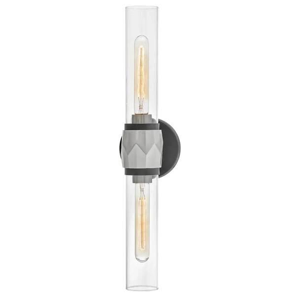 Podwójna lampa ścienna Ellison HK-ELLISON2-BK-BN nad lustro IP44 nikiel