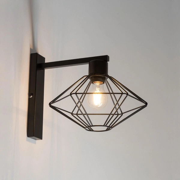 Czarna lampa ścienna Vario metalowa industrial do salonu