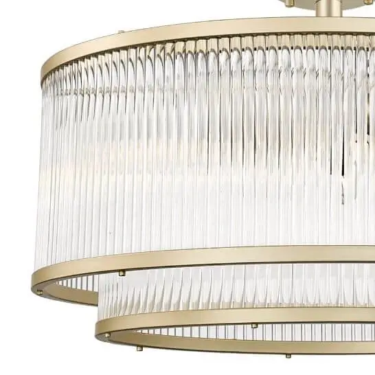 Natynkowa lampa glamour Sergio sufitowa do holu złota