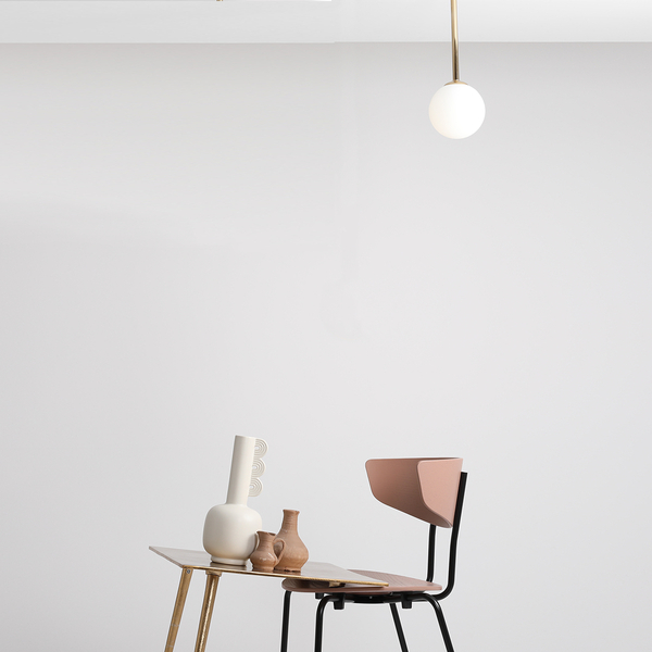 Złota lampa sufitowa Pinne 1080PL_G30_S Aldex loftowa kula szklana pokojowa