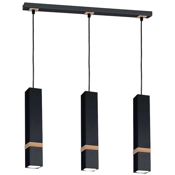 LAMPA wisząca VIDAR MLP5404 Milagro skandynawska OPRAWA metalowy ZWIS prostokątny na listwie czarny