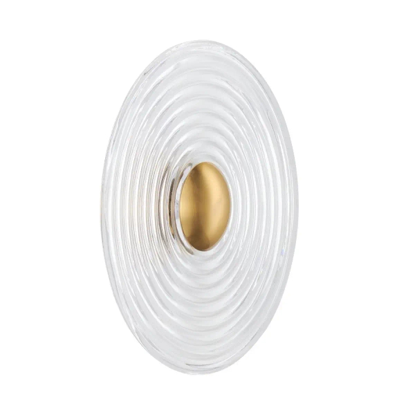Kinkiet ścienny minimalistyczny HELIOS ST-X007W złoty metalowy szklany LED 3W 3000K