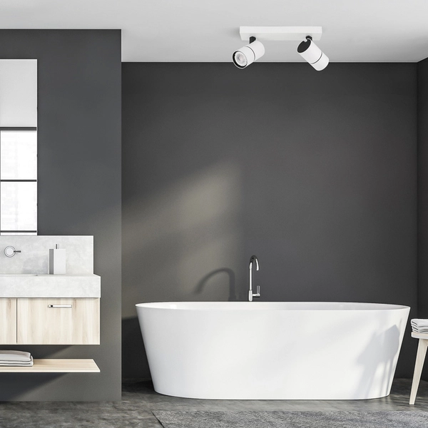 Plafon LAMPA sufitowa LACONI SPL-2813-2B-WH Italux metalowa OPRAWA regulowane reflektorki na listwie białe czarne