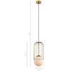 Druciana LAMPA wisząca MATTY MDM-3940/1 GD Italux metalowa OPRAWA drut ZWIS szklana kula ball klatka loft złota
