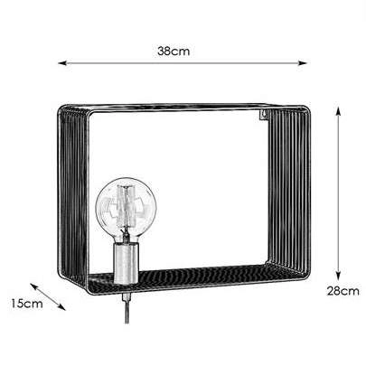 Ścienna LAMPA industrialna SHELF 107815 Markslojd prostokątna OPRAWA metalowa druciana złota