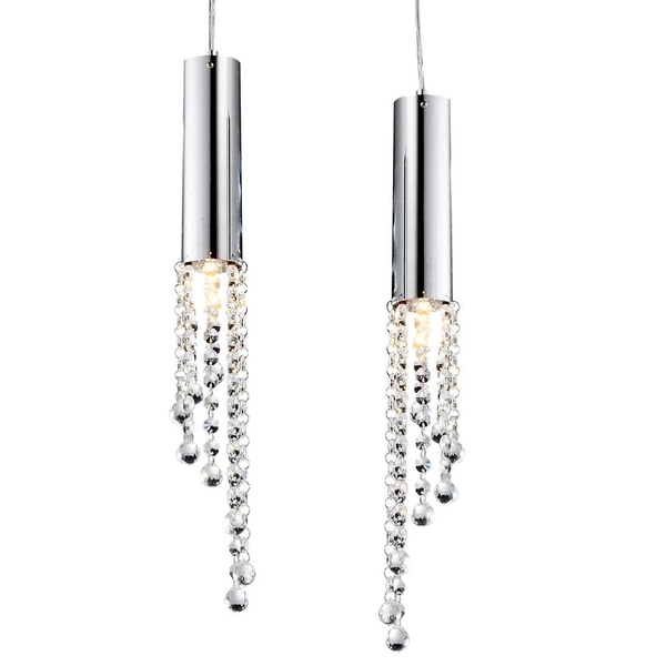 Wisząca lampa glamour DUERO 32-25265-Z tuby zwis z kryształkami chrom