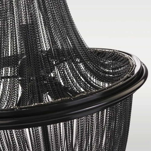 Wisząca lampa vintage glamour Roma p04543bk Cosmolight metal czarna