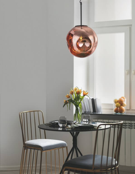 LAMPA wisząca CARORA LE41956 Luces Exclusivas szklana OPRAWA kula ZWIS ball miedziana