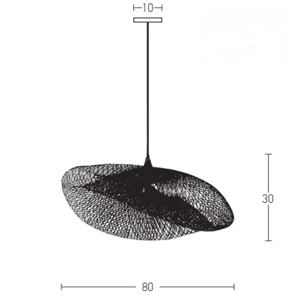 Geometryczna wisząca lampa 19103 do salonu bambusowa brązowa