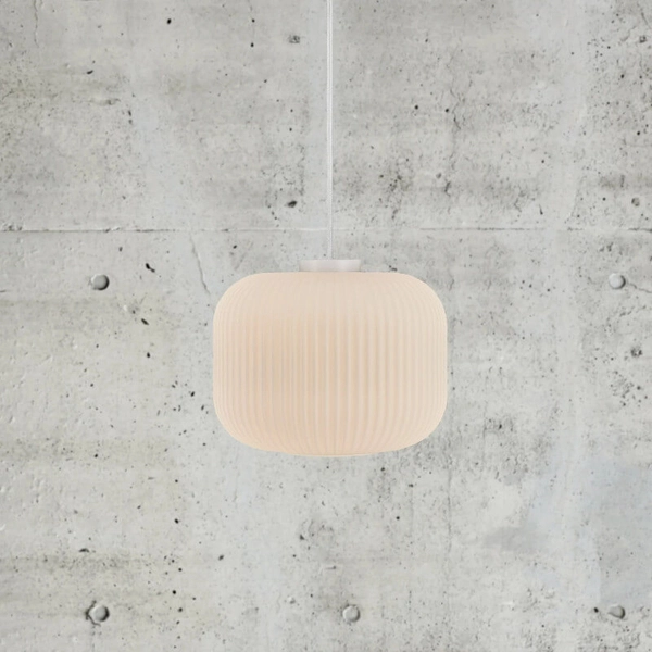 Żyrandol plisowany Milford 46583001 Nordlux do salonu szklany biały