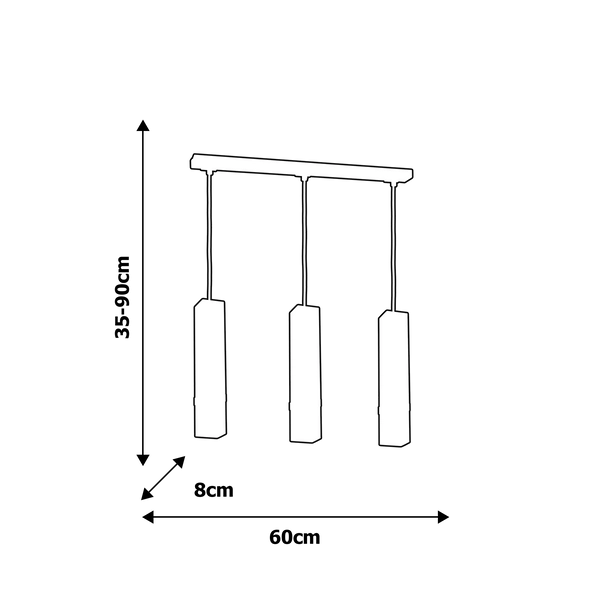 LAMPA wisząca VIDAR MLP5404 Milagro skandynawska OPRAWA metalowy ZWIS prostokątny na listwie czarny