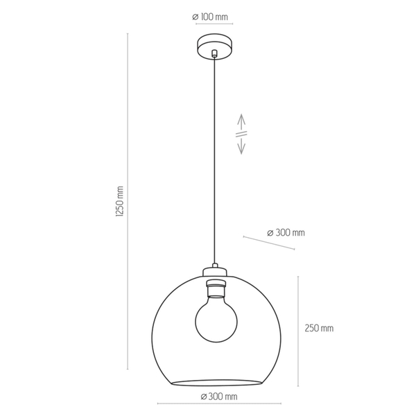 Loftowa lampa wisząca kula Cubus 2742 TK Lighting złota przezroczysta